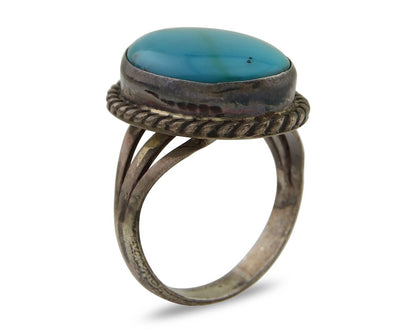 Navajo Handmade Ring 925 Silver Turquoise Native American Artist C.80's