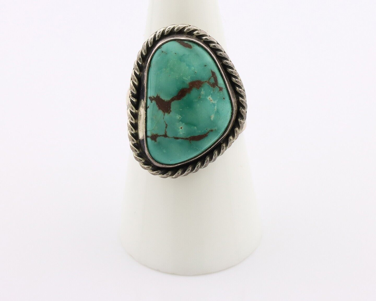 Navajo Ring 925 Silver Blue Turquoise Artist Signed N C.80's