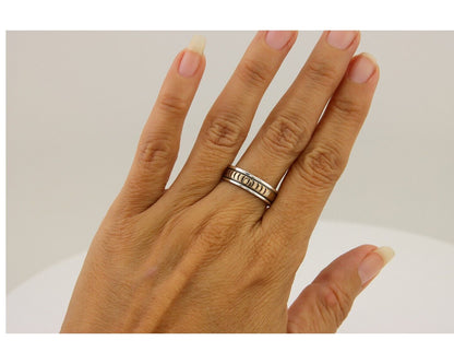 Navajo Handmade Ring 925 Silver & Gold Artist Signed E C.80's
