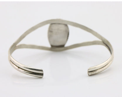 Navajo Bracelet 925 Silver Sleeping Beauty Turquoise Native American Artist C80s