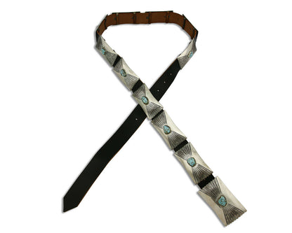 Navajo Concho Belt .925 Silver Mine #8 Turquoise Tobe Turpen Vault Collection