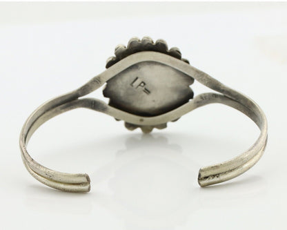 Navajo Bracelet 925 Silver Mine 8 Turquoise Artist Signed L Platero C.80's