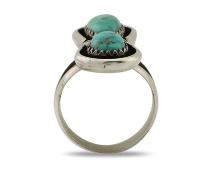 Navajo Handmade Ring 925 Silver Natural Turquoise Native American Artist C.80's