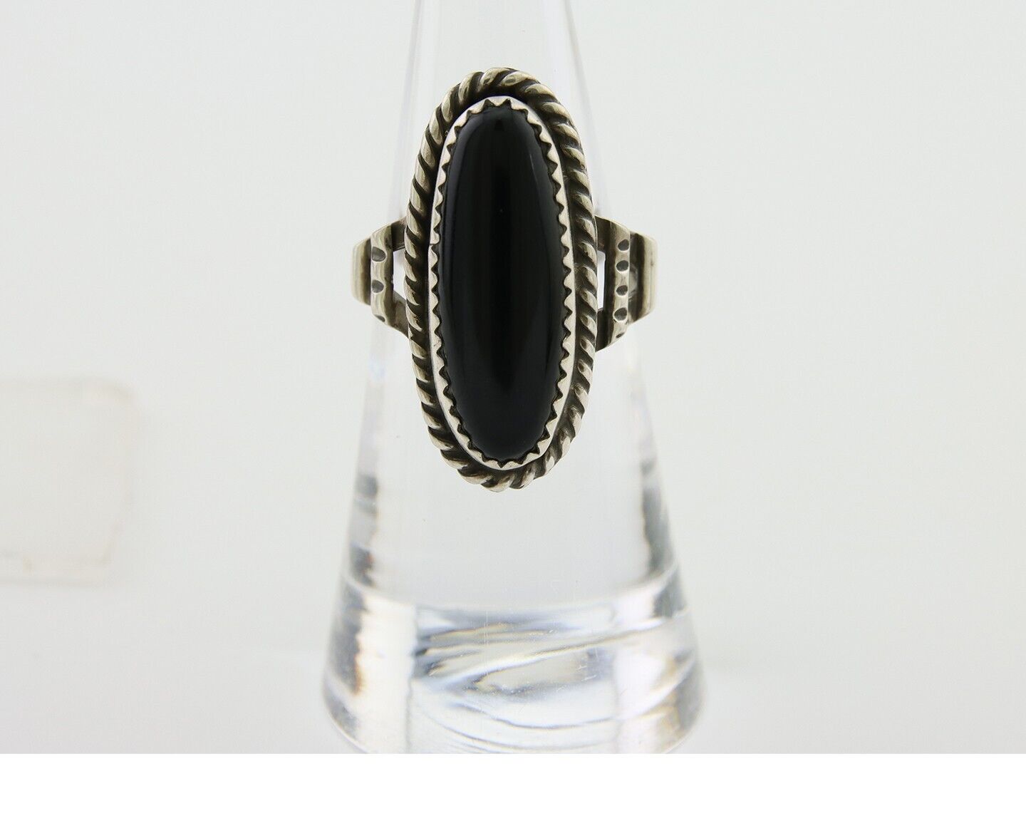 Navajo Handmade Ring 925 Silver Black Onyx Native American Artist C.80's