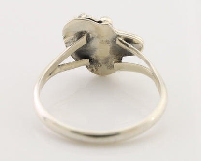 Navajo Handmade Ring 925 Silver Natural Malachite Native Artist Size 6.75 C.80's