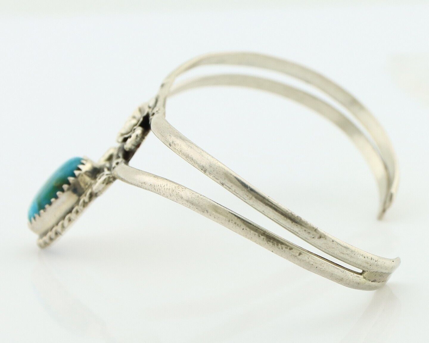 Navajo Bracelet 925 Silver Kingman Turquoise Artist Native American C.80's