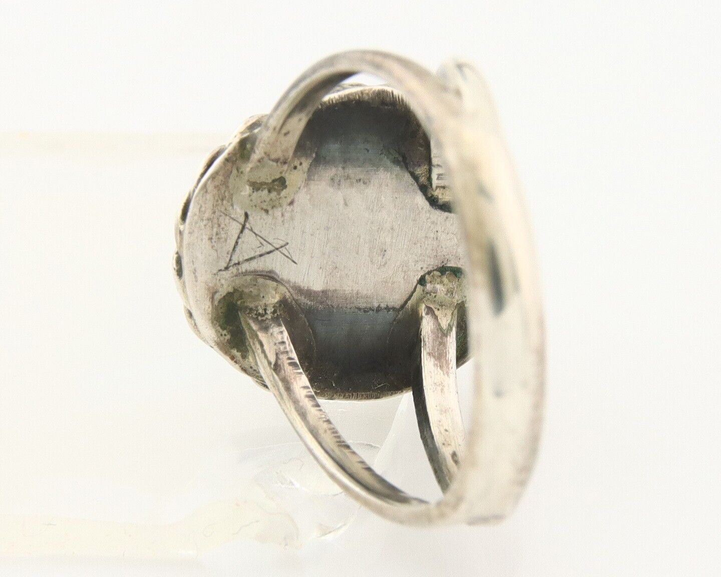 Navajo Ring 925 Sterling Natural Mined Arizona Turquoise C.80's Size 6.0