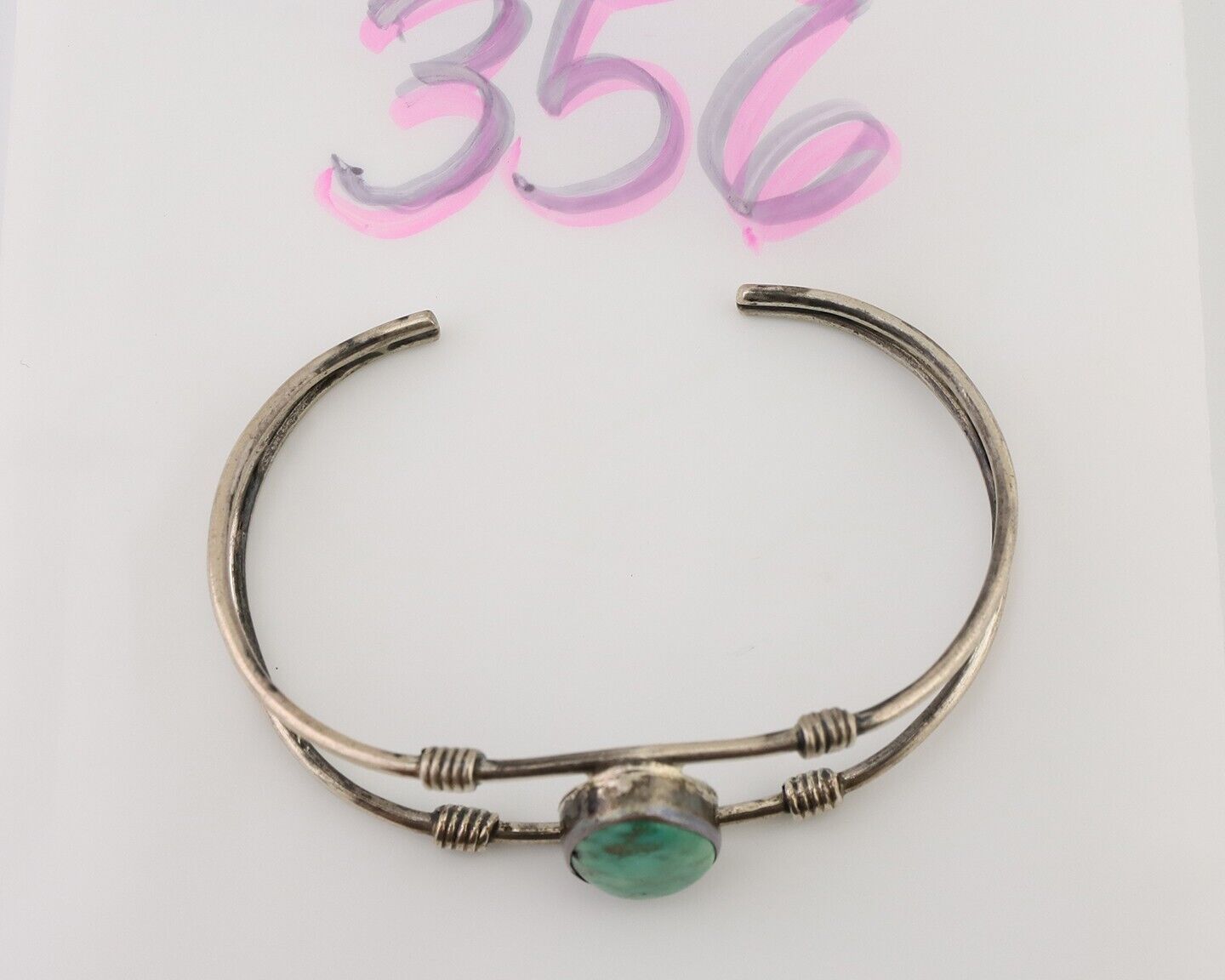 Navajo Cuff Bracelet 925 Silver Natural Blue Turquoise Native American C.80's