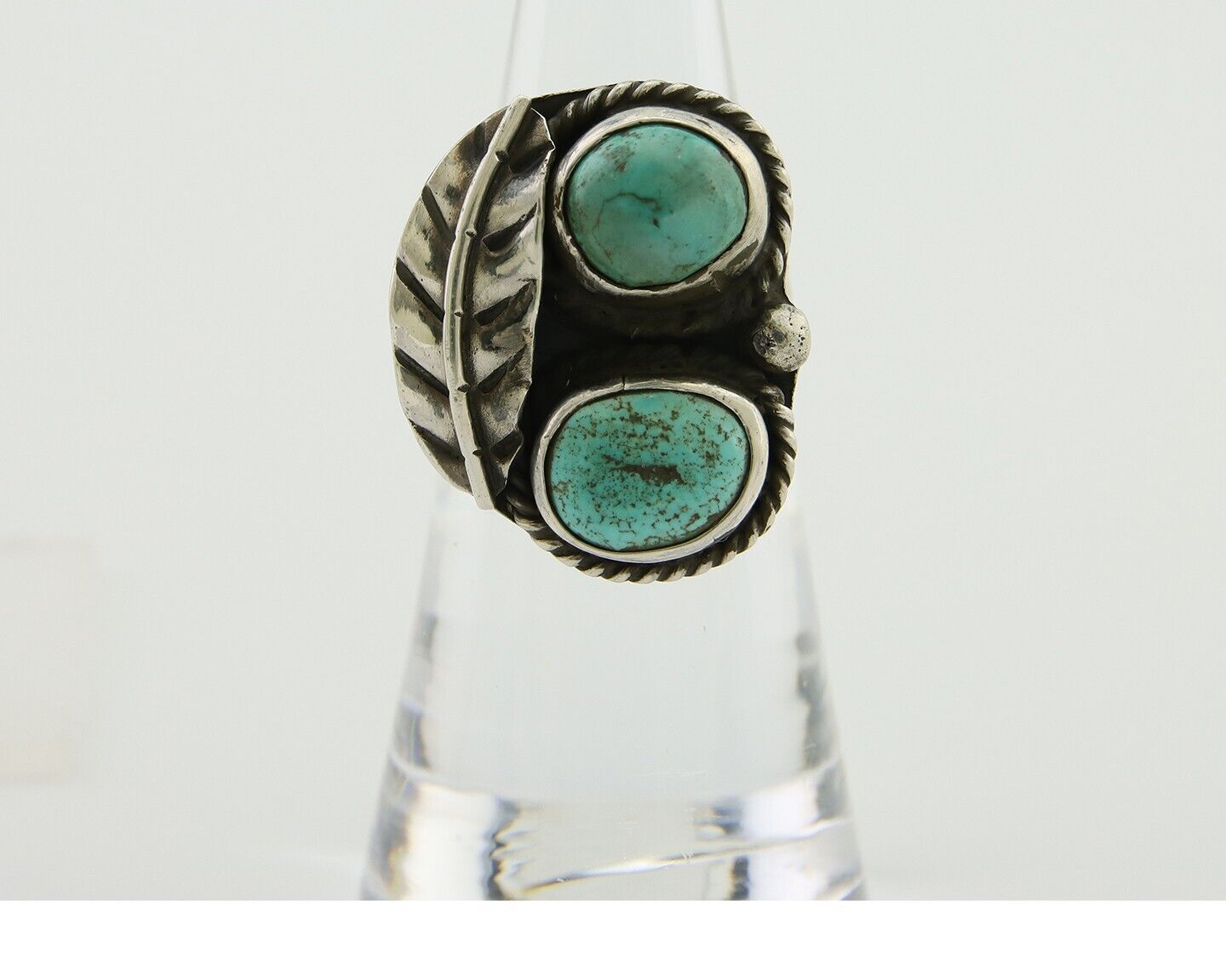 Navajo Handmade Ring 925 Silver Turquoise Native Artist C.80's