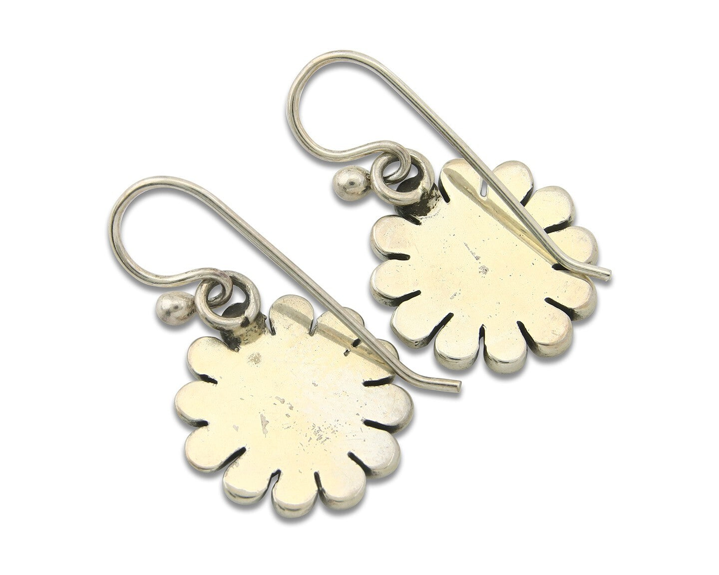 Navajo Tiwa Sun Earrings Sterling Silver Dangle Vintage Authentic