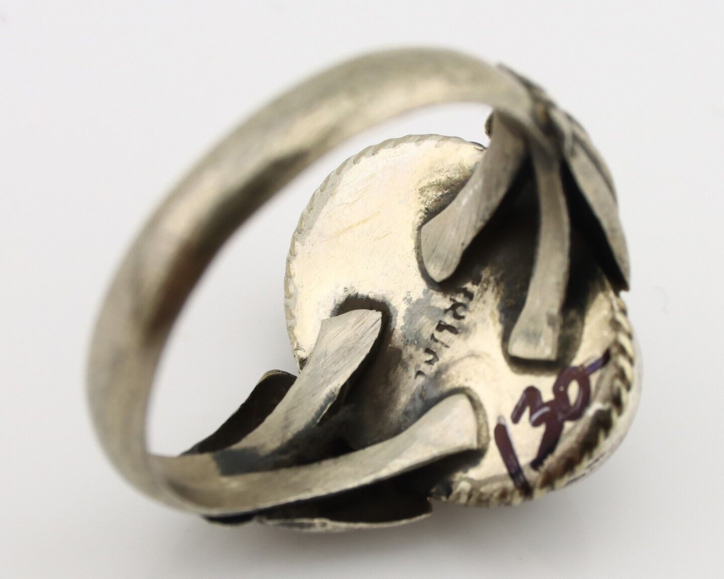 Navajo Handmade Ring 925 Silver Natural High Grade Fire Opal Native Artist C.80s