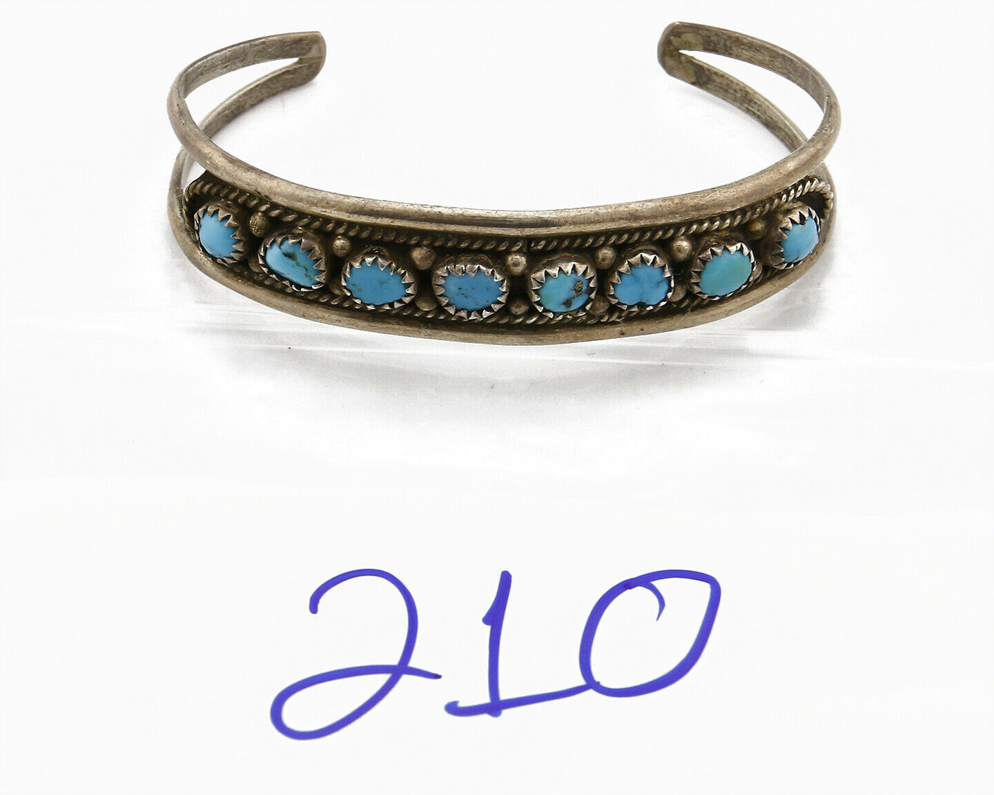 Older Navajo Irvin Chee Turquoise .925 SOLID Silver Handmade Cuff