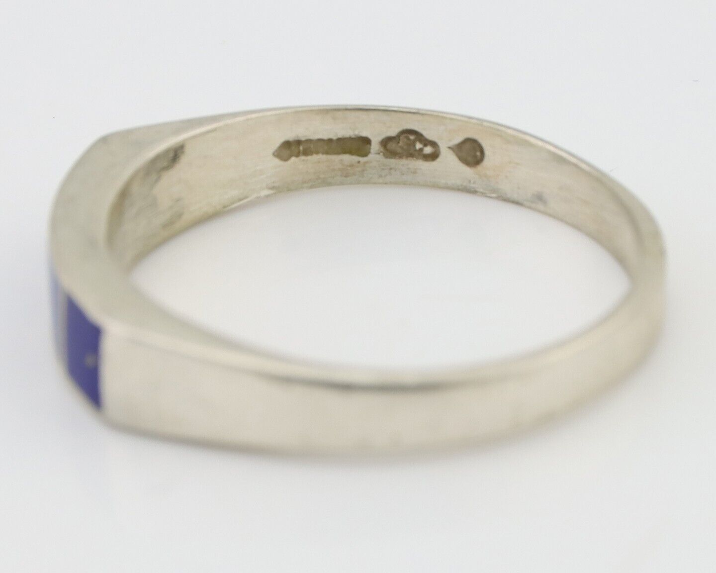 Navajo Handmade Ring 925 Silver Natural Lapis Lazuli Artist Signed SC C.80's