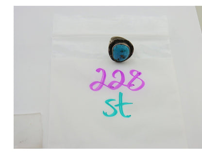 Navajo Ring 925 Sterling Silver Turquoise Native American Artist C.80's