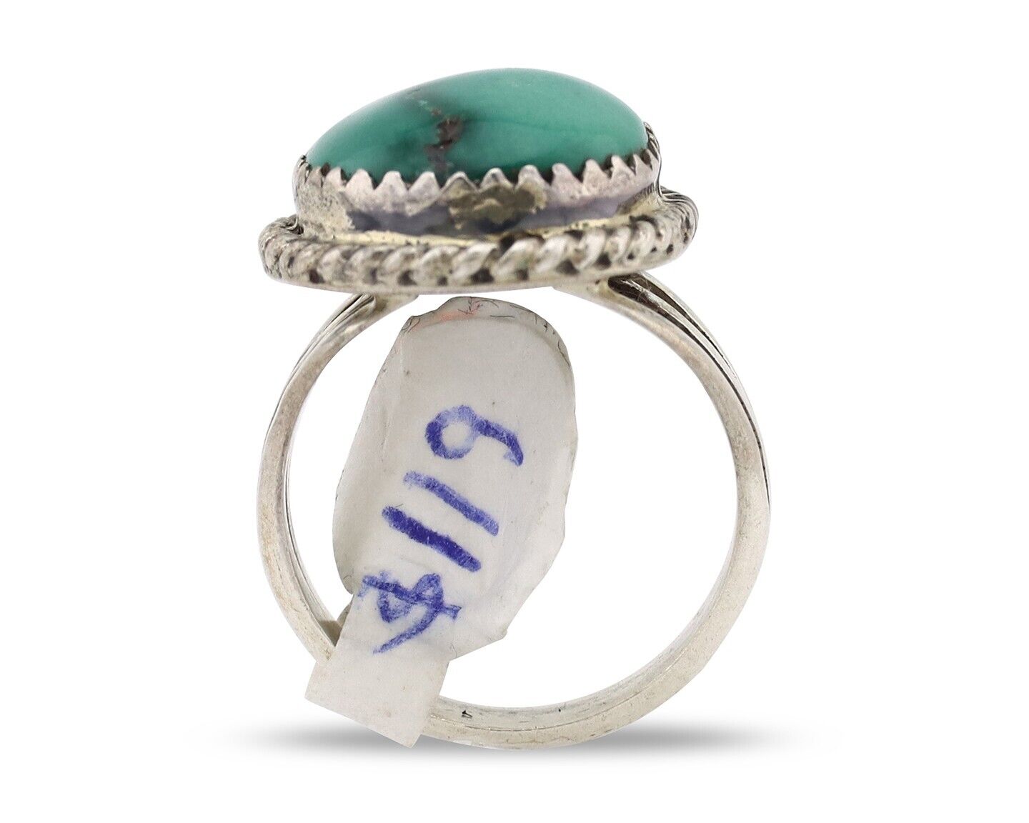 Navajo Ring 925 Silver Damele Turquoise Native American Artist C.80's
