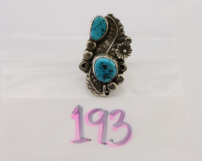 Navajo Handmade Ring 925 Silver Natural Tuquoise Native American Artist C.80's