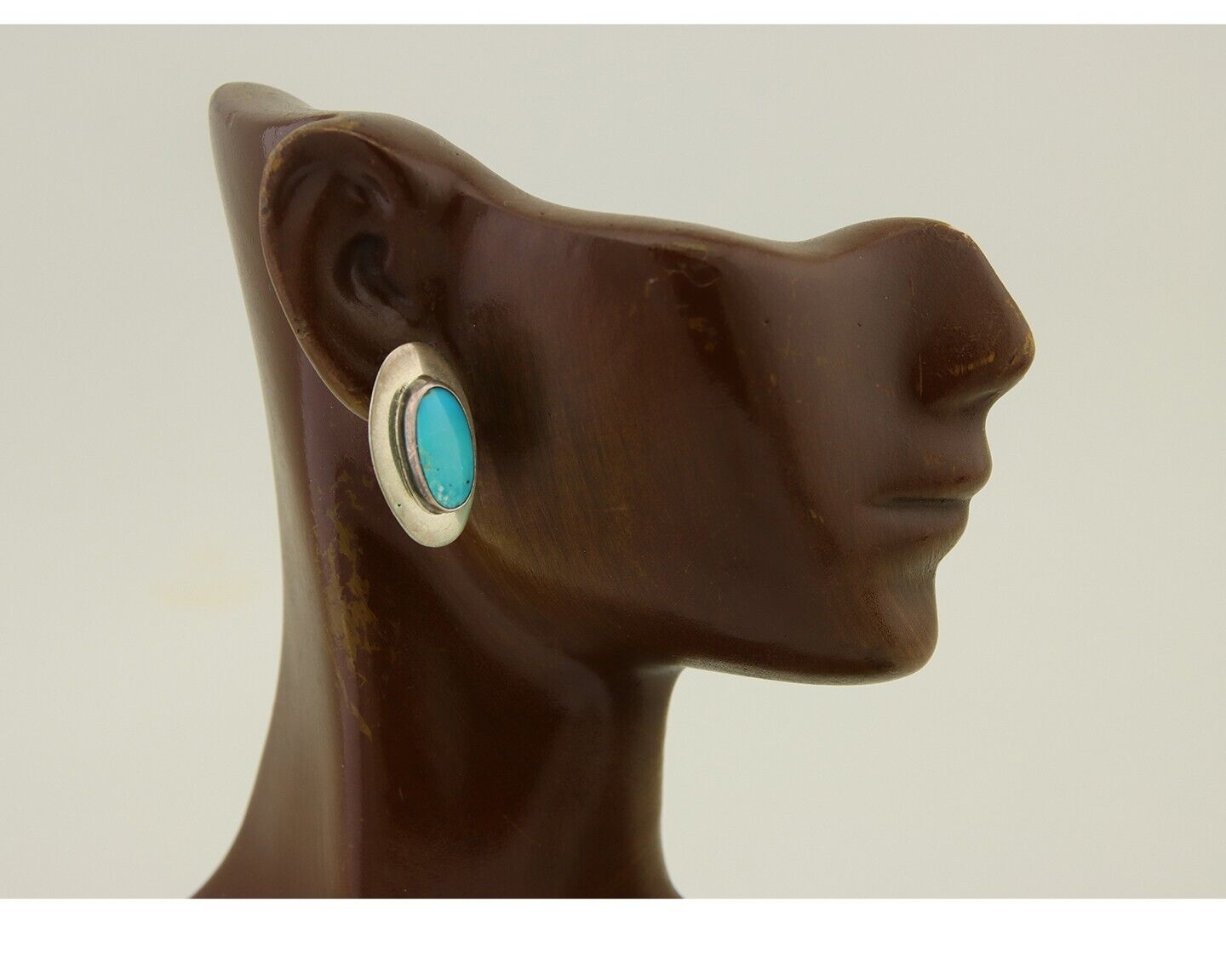 Navajo Earrings 925 Silver Natural Turquoise Native American Artist C.80's