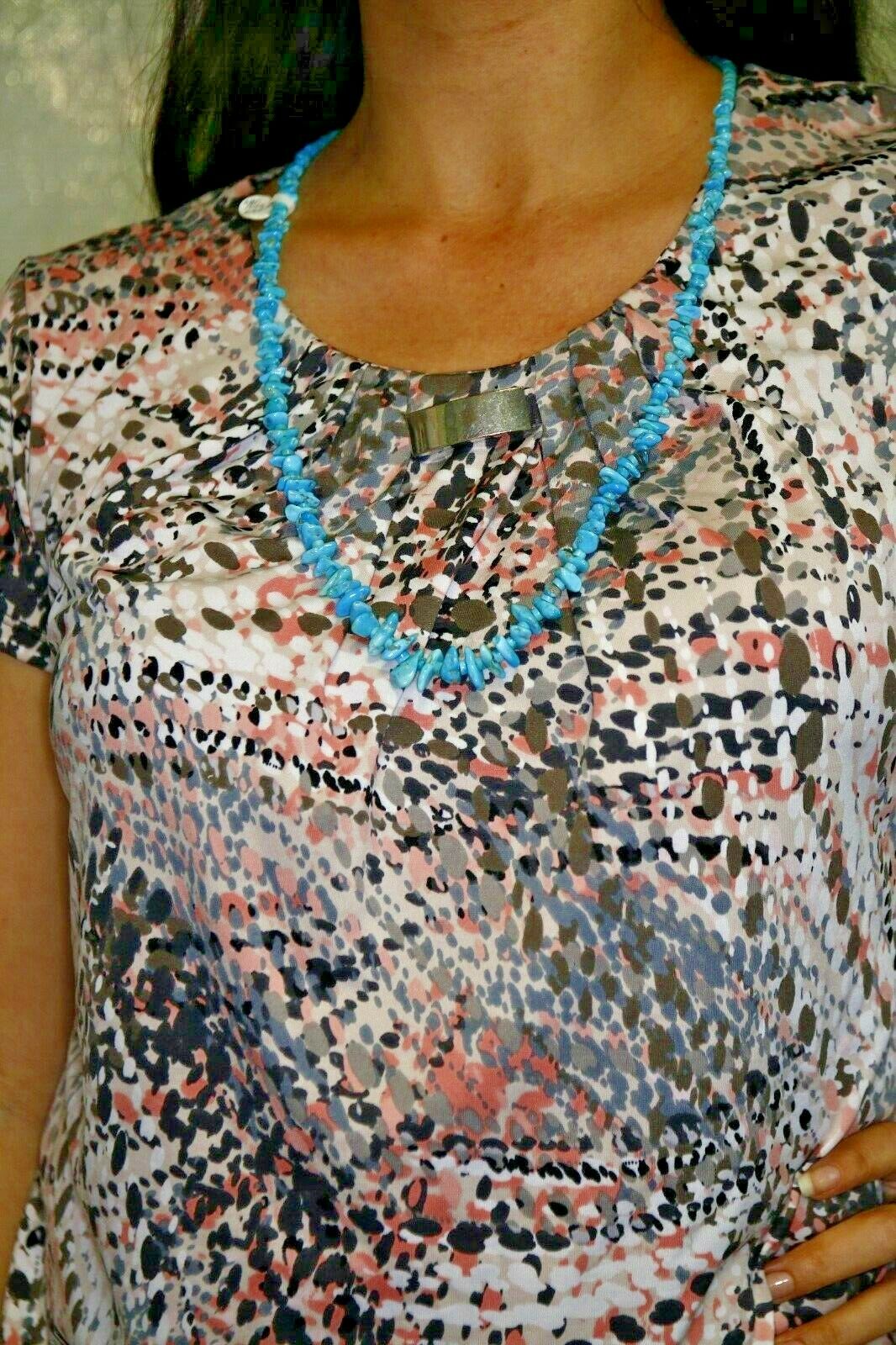 Navajo C. 80's-90's Wind River Trading Blue Morenci Turquoise Necklace