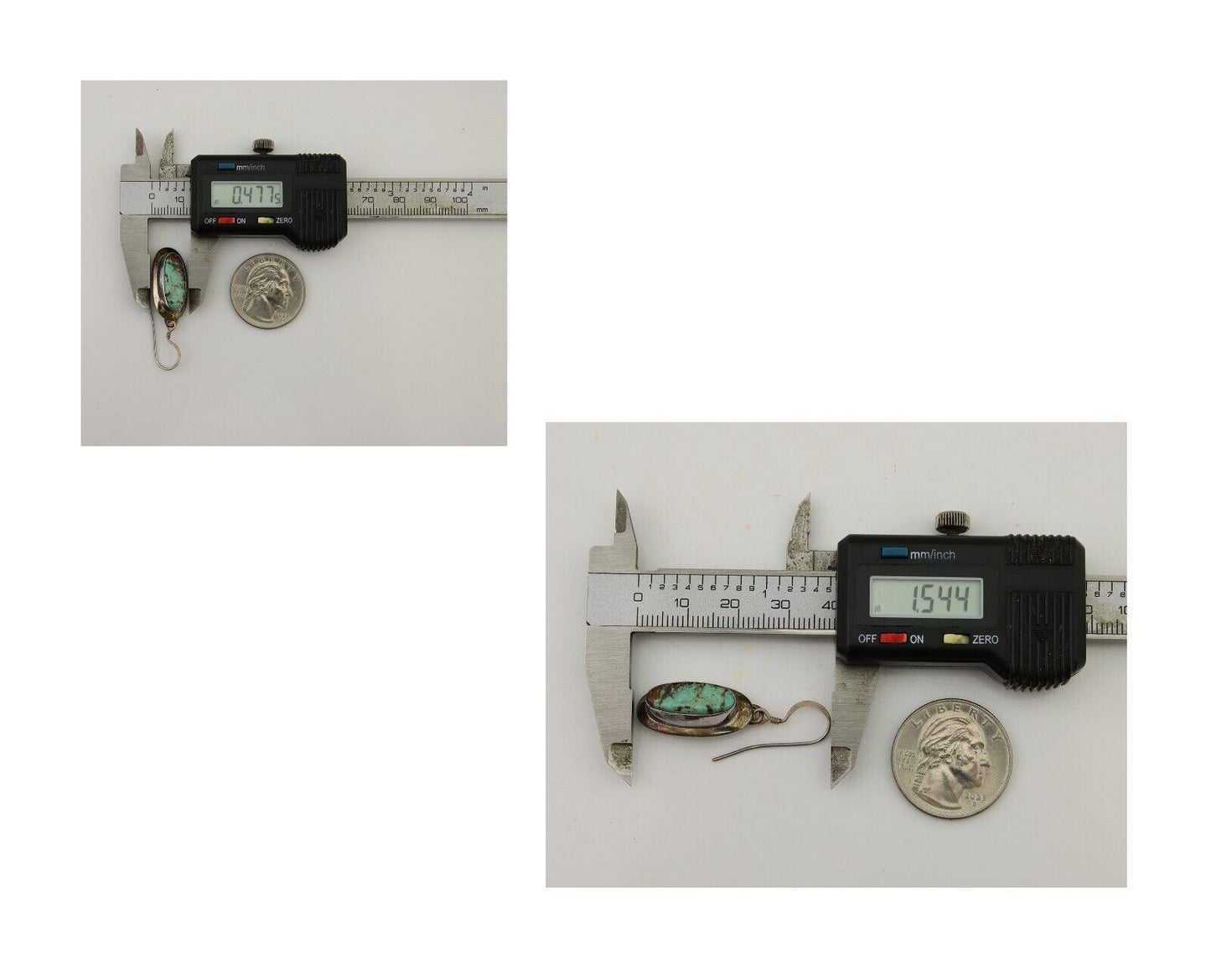 Navajo Shield Earrings 925 Silver Natural Blue Turquoise Signed Windmill C.80s