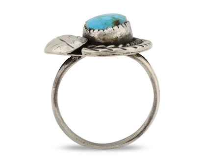 Navajo Handmade Ring 925 Silver Turquoise Native American Artist C.80's