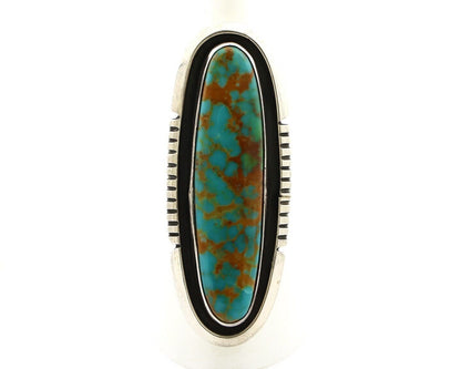 Navajo Ring 925 Silver Natural Mined Spiderweb Turquoise Artist Signed USA C.80s