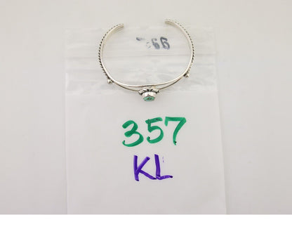 Navajo Bracelet 925 Silver Blue Turquoise Artist Signed Gecko C.80's