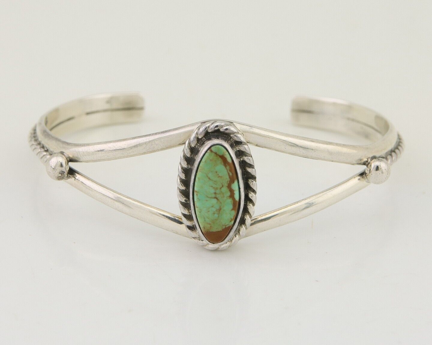 Navajo Bracelet 925 Silver Blue Turquoise Artist Signed Gecko C.80's