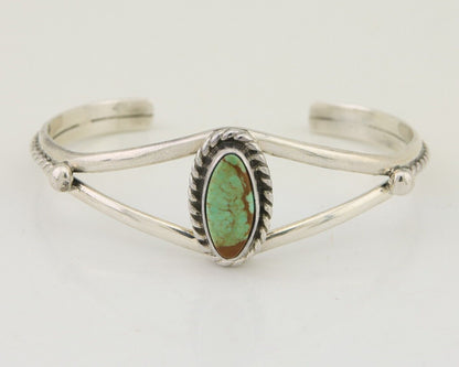 Navajo Bracelet 925 Silver Blue Turquoise Artist Signed Gecko C.80's