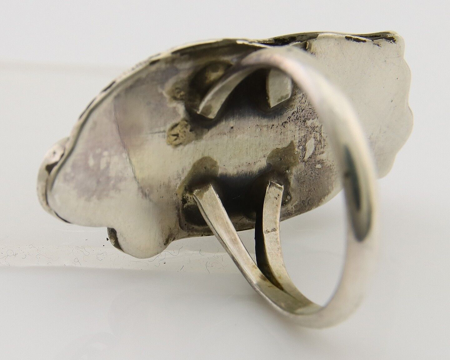 Navajo Ring 925 Sterling Silver Natural Turquoise Native American Artist C.80's