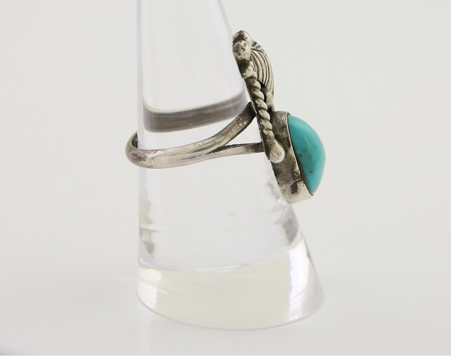Navajo Handmade Ring 925 Silver Turquoise Signed BP C.80's