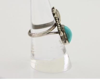 Navajo Handmade Ring 925 Silver Turquoise Signed BP C.80's