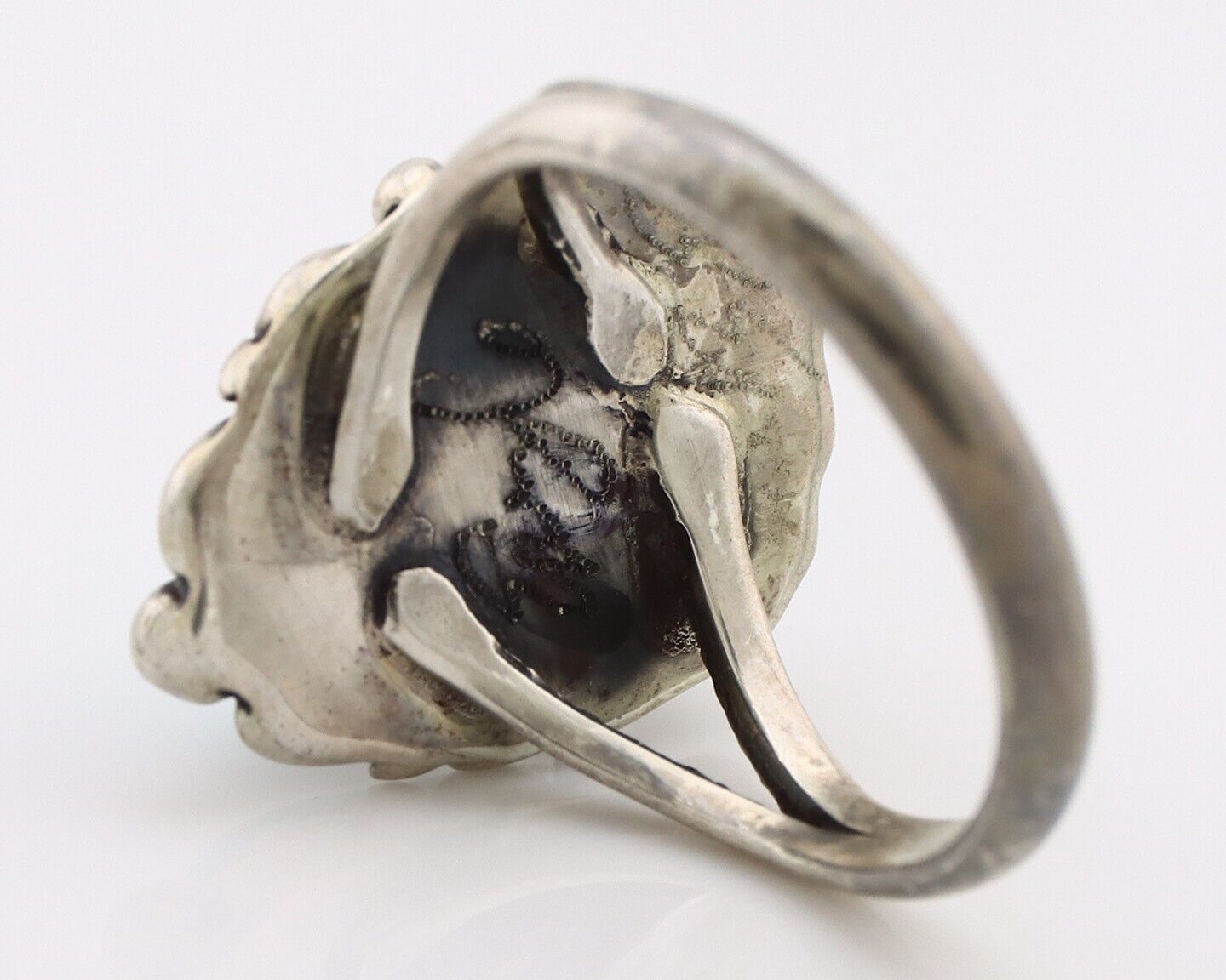 Navajo Ring 925 Silver Spiderweb Turquoise Artist Signed Billy Eagle C.80's