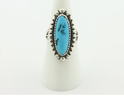 Navajo Ring .925 Silver Sleeping Beauty Turquoise Native American Artist C.80's