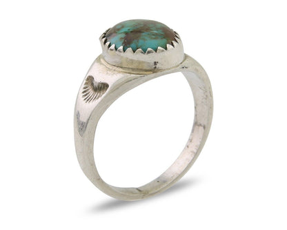 Navajo Ring 925 Silver Natural Blue Turquoise Native American Artist C.80's