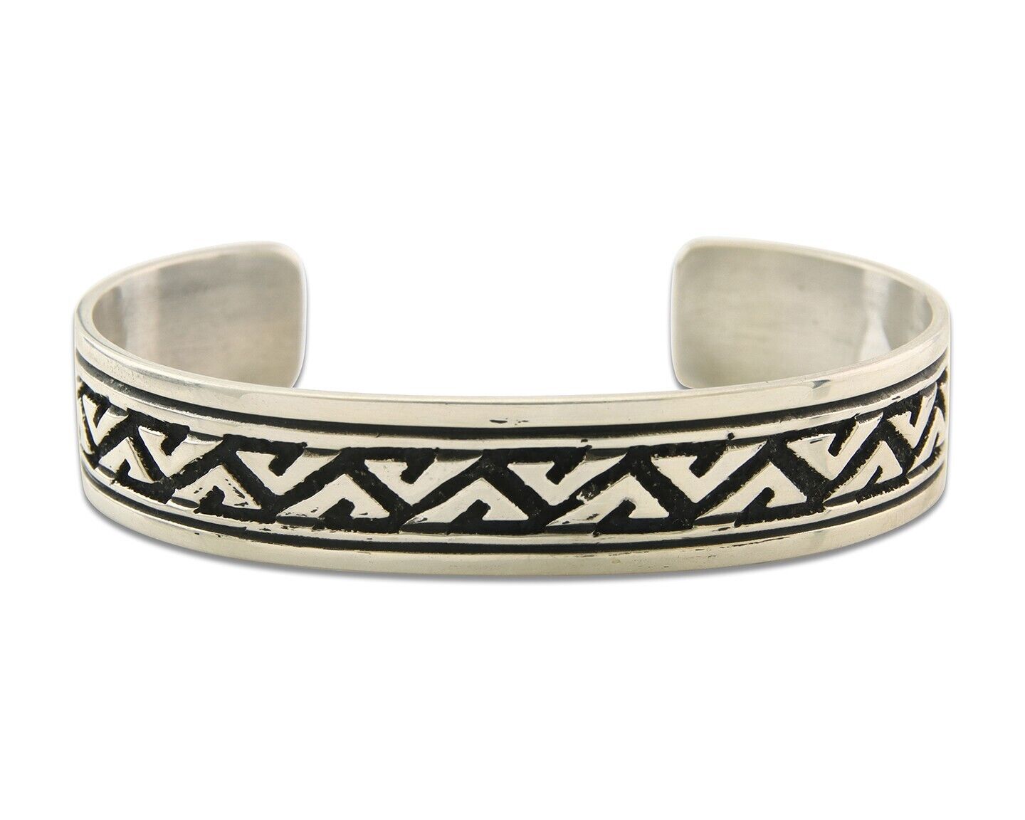 Navajo Bracelet 925 Silver Artist Signed Thomas Singer Cuff Made in the 1980's