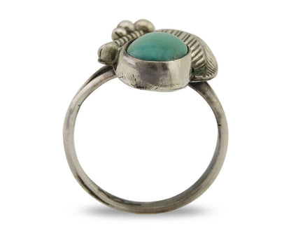 Navajo Handmade Ring 925 Silver Turquoise Signed BP C.80's