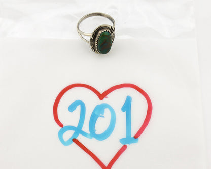 Navajo Ring .925 Silver Royston Turquoise Native American Artist C.1980's