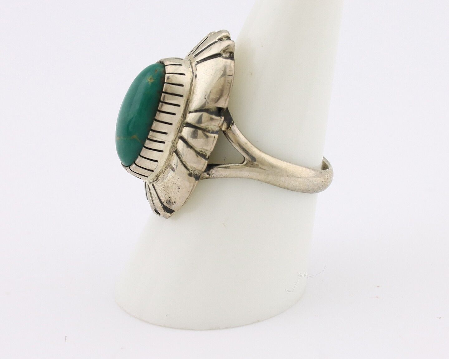 Navajo Ring 925 Silver Natural Turquoise Native Artist Signed M Montoya C.80's