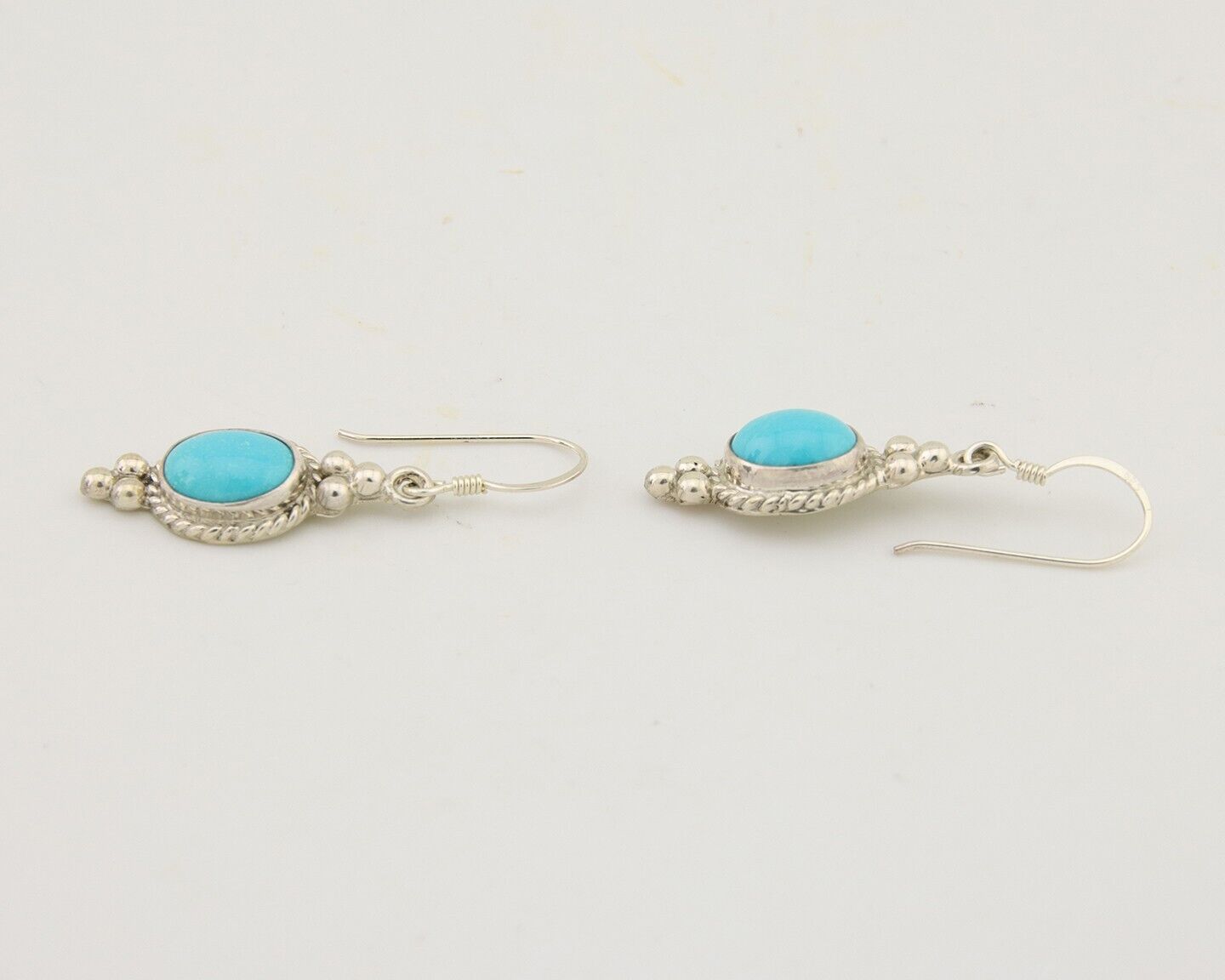 Navajo Earrings 925 Silver Blue Turquoise Native American Artist C.80's