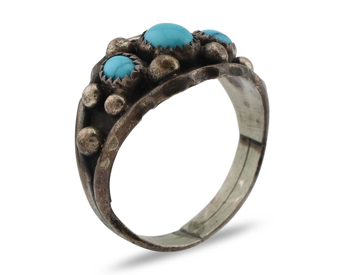 Navajo Ring 925 Silver Turquoise Artist Signed E SkyStone Creations C.80's