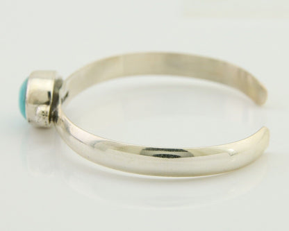 Navajo Cuff Bracelet Blue Turquoise 925 Silver Native American Artist C.80's