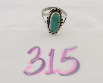 Navajo Handmade Ring 925 Silver Blue Turquoise Artist Signed Kachina C.80's