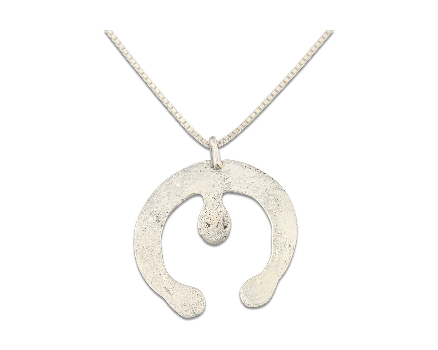 Navajo Sterling Silver Necklace Onyx Sand Cast Authentic Vintage Native American