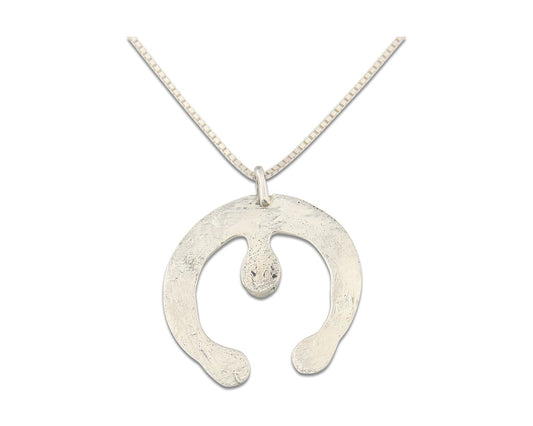 Navajo Sterling Silver Necklace Onyx Sand Cast Authentic Vintage Native American