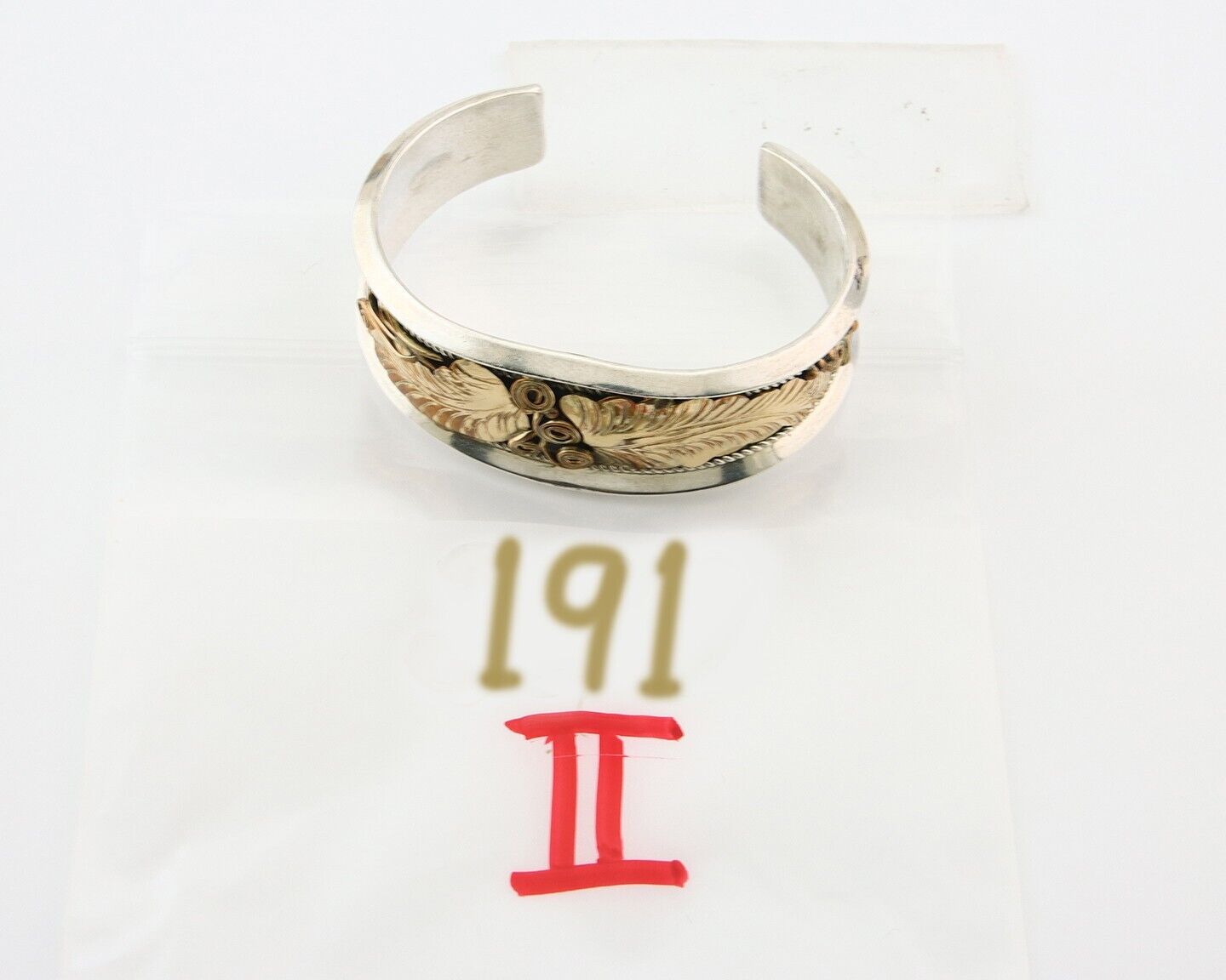 Navajo Bracelet 925 Silver & 12k Yellow Gold Filled Signed Justin Morris C.80's