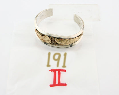 Navajo Bracelet 925 Silver & 12k Yellow Gold Filled Signed Justin Morris C.80's