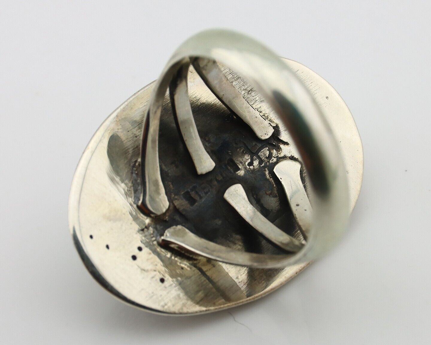 Navajo Ring 925 Silver Natural Blue Turquoise Signed M Montoya C.80's