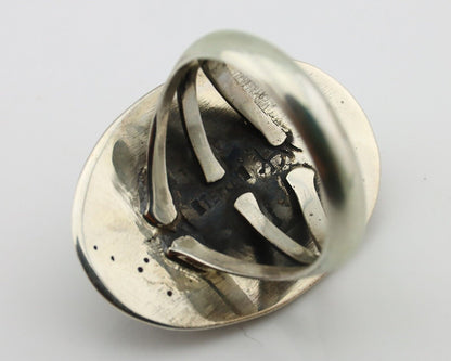 Navajo Ring 925 Silver Natural Blue Turquoise Signed M Montoya C.80's