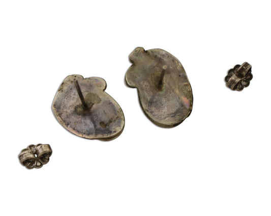 Navajo Earrings 925 Silver Natural Turquoise Native American Artist C.80's