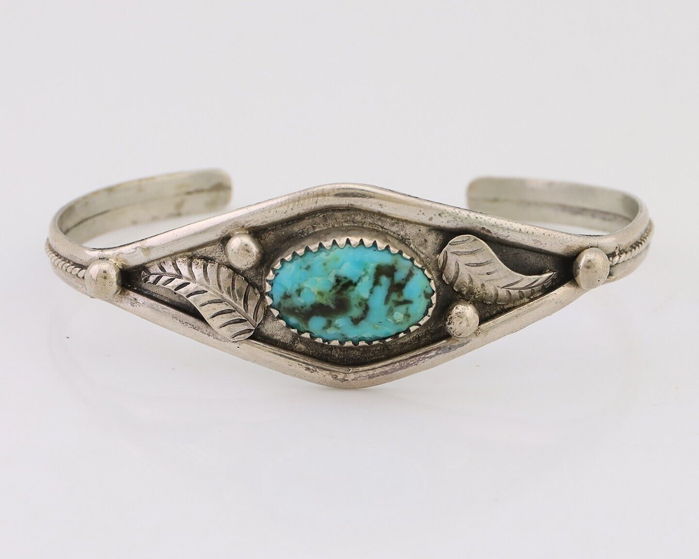 Navajo Handmade Bracelet 925 Silver Arizona Turquoise Native American C.80's